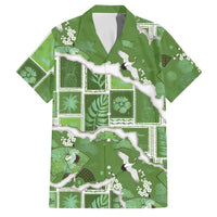 Hawaii Japanese Culture Sage Green Family Matching Tank Maxi Dress and Hawaiian Shirt Spring Cranes Aloha Pattern
