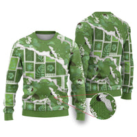Hawaii Japanese Culture Sage Green Ugly Christmas Sweater Spring Cranes Aloha Pattern LT01 Sage - Polynesian Pride