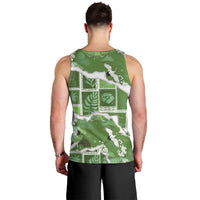 Hawaii Japanese Culture Sage Green Men Tank Top Spring Cranes Aloha Pattern