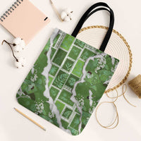 Hawaii Japanese Culture Sage Green Tote Bag Spring Cranes Aloha Pattern