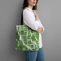 Hawaii Japanese Culture Sage Green Tote Bag Spring Cranes Aloha Pattern