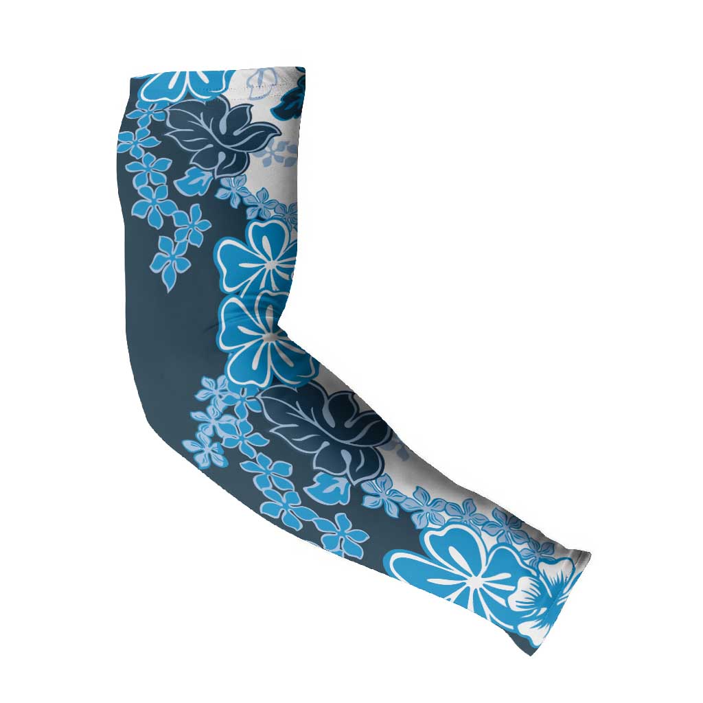 Blue Hibiscus Plumeria Floral Arm Sleeves - Polynesian Pride