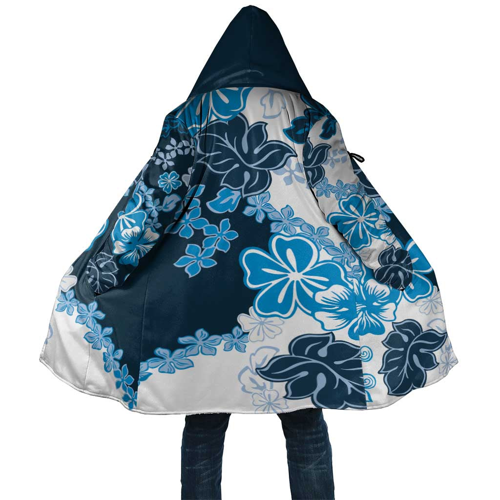 Blue Hibiscus Plumeria Floral Cloak - Polynesian Pride