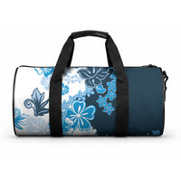 Blue Hibiscus Plumeria Floral Duffle Bag