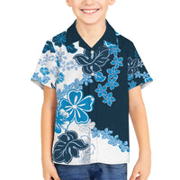 Blue Hibiscus Plumeria Floral Family Matching Summer Maxi Dress and Hawaiian Shirt - Polynesian Pride