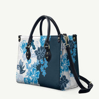 Blue Hibiscus Plumeria Floral Leather Bag - Polynesian Pride