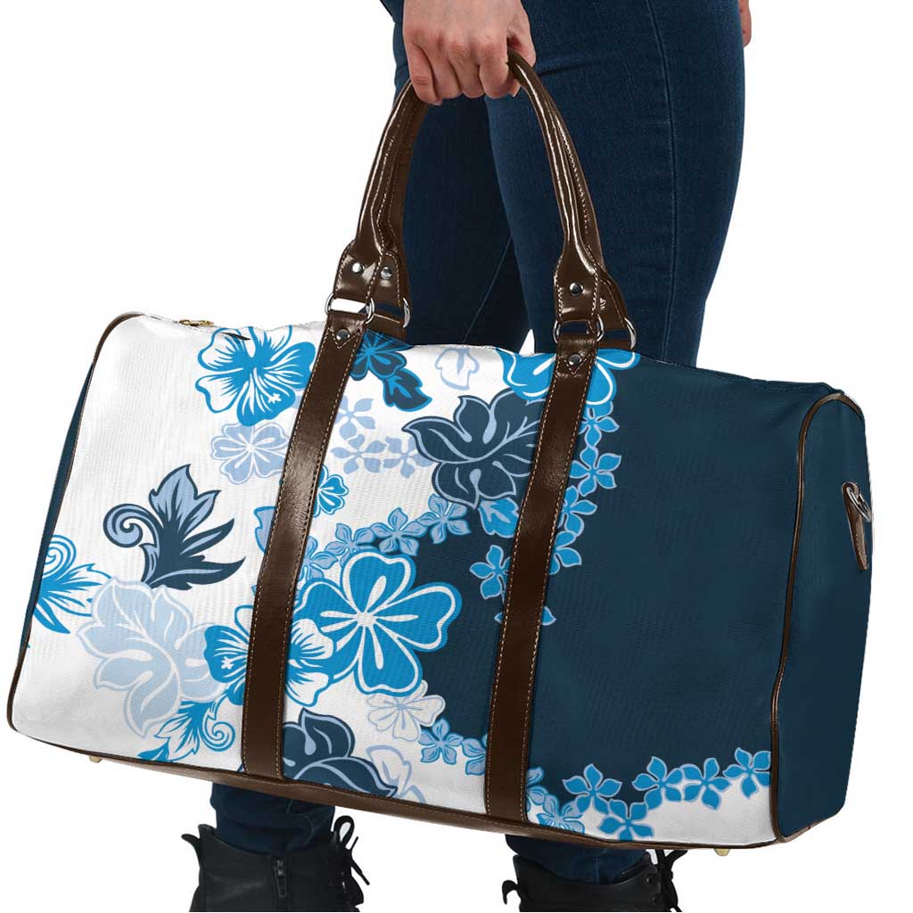 Blue Hibiscus Plumeria Floral Travel Bag - Polynesian Pride