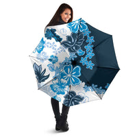 Blue Hibiscus Plumeria Floral Umbrella - Polynesian Pride