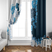 Blue Hibiscus Plumeria Floral Window Curtain LT01 - Polynesian Pride
