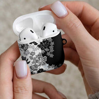 Gray Scale Hibiscus Plumeria Floral AirPods Case - Polynesian Pride