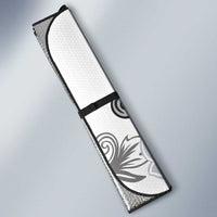 Gray Scale Hibiscus Plumeria Floral Auto Sun Shade - Polynesian Pride