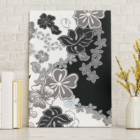 Gray Scale Hibiscus Plumeria Floral Canvas Wall Art - Polynesian Pride