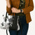 Gray Scale Hibiscus Plumeria Floral Leather Bag - Polynesian Pride
