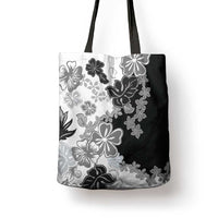 Gray Scale Hibiscus Plumeria Floral Tote Bag LT01 - Polynesian Pride