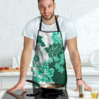 Green Hibiscus Plumeria Floral Apron - Polynesian Pride