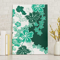 Green Hibiscus Plumeria Floral Canvas Wall Art - Polynesian Pride