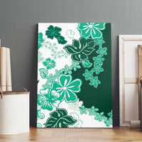 Green Hibiscus Plumeria Floral Canvas Wall Art - Polynesian Pride