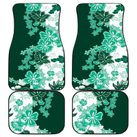 Green Hibiscus Plumeria Floral Car Mats LT01 - Polynesian Pride