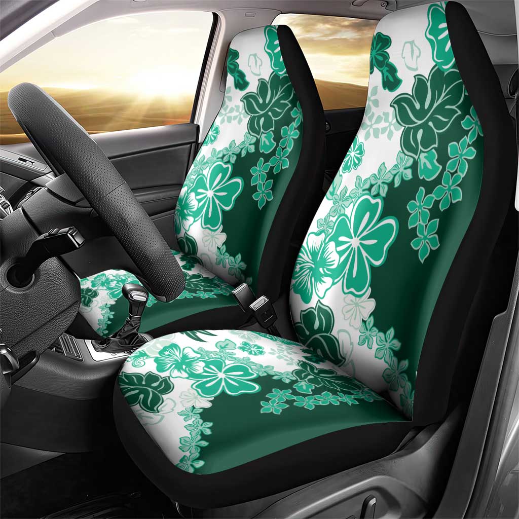 Green Hibiscus Plumeria Floral Car Seat Cover - Polynesian Pride
