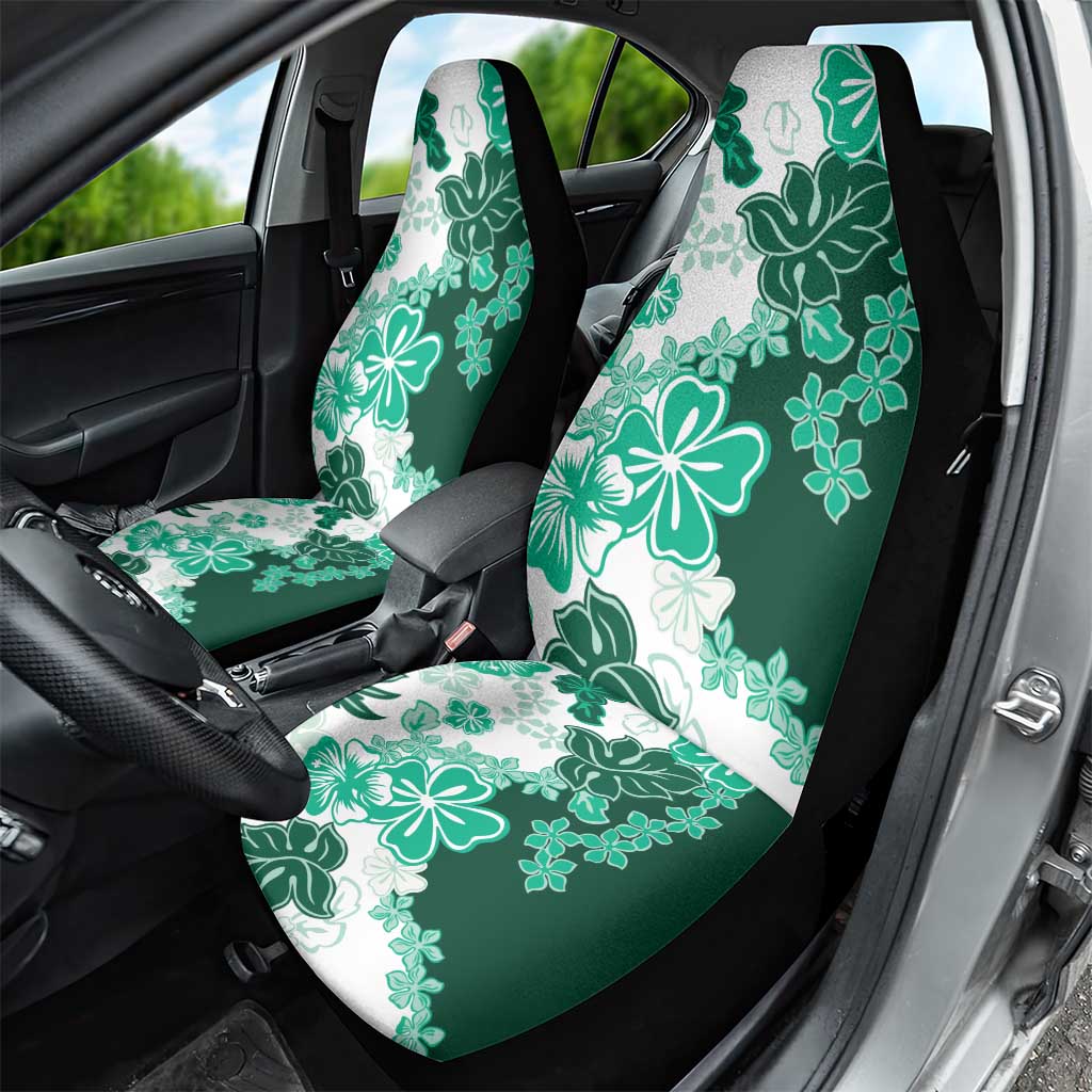 Green Hibiscus Plumeria Floral Car Seat Cover - Polynesian Pride