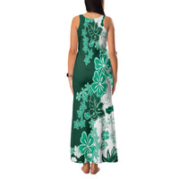 Green Hibiscus Plumeria Floral Family Matching Tank Maxi Dress and Hawaiian Shirt LT01 - Polynesian Pride