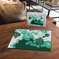 Green Hibiscus Plumeria Floral Puzzle LT01 - Polynesian Pride