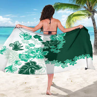 Green Hibiscus Plumeria Floral Sarong LT01 - Polynesian Pride