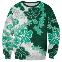 Green Hibiscus Plumeria Floral Sweatshirt - Polynesian Pride