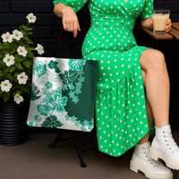 Green Hibiscus Plumeria Floral Tote Bag LT01 - Polynesian Pride