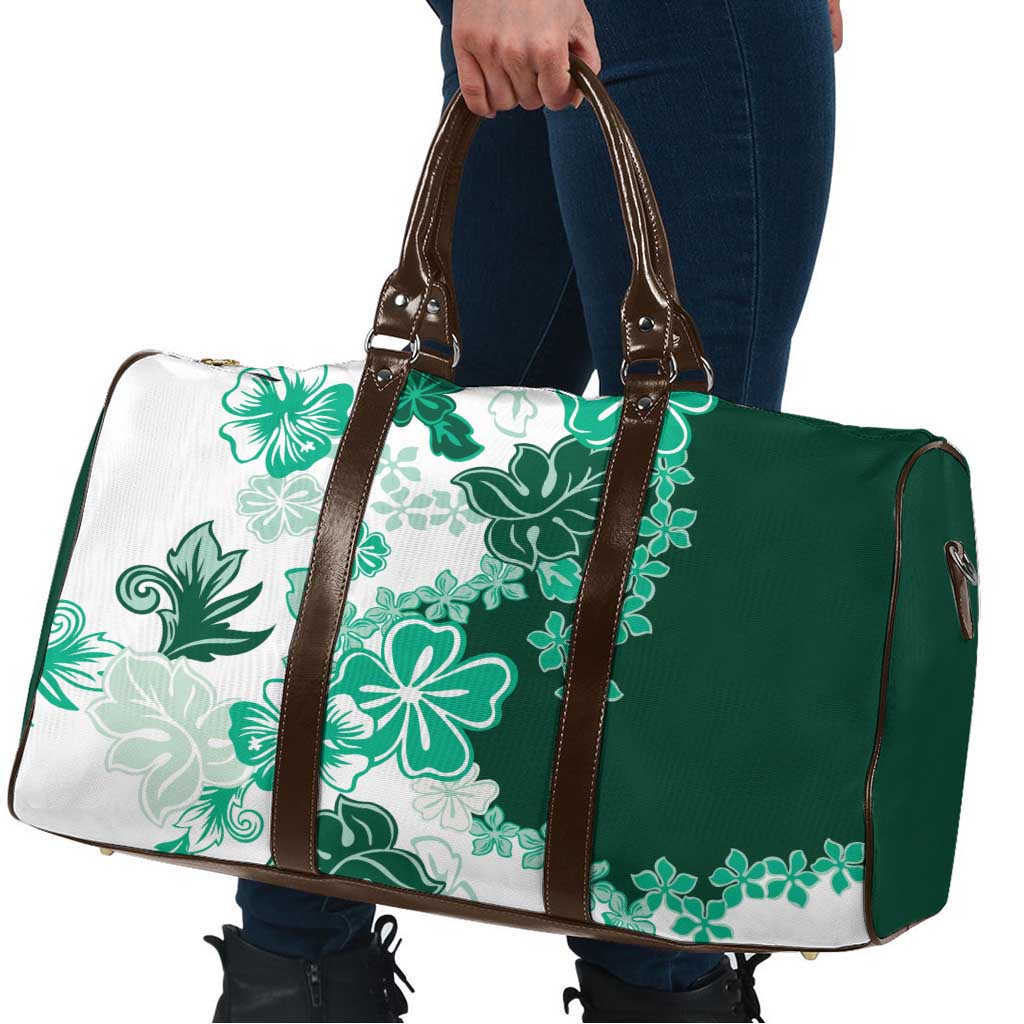 Green Hibiscus Plumeria Floral Travel Bag - Polynesian Pride