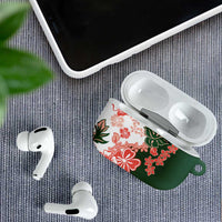 Green Orange Hibiscus Plumeria Floral AirPods Case - Polynesian Pride