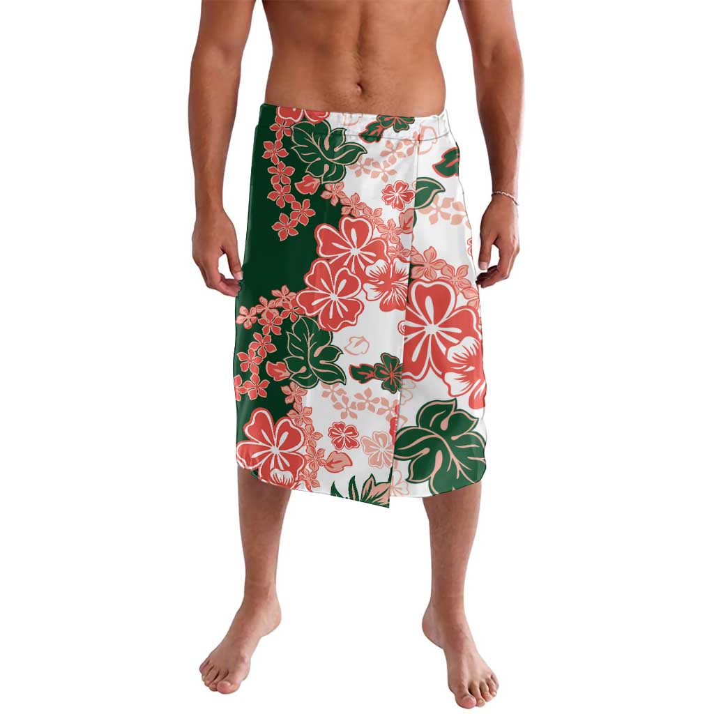 Green Orange Hibiscus Plumeria Floral Lavalava - Polynesian Pride