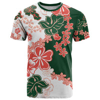Green Orange Hibiscus Plumeria Floral T Shirt - Polynesian Pride