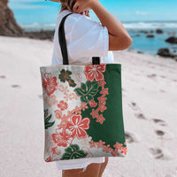 Green Orange Hibiscus Plumeria Floral Tote Bag LT01 - Polynesian Pride