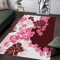 Pink Hibiscus Plumeria Floral Area Rug LT01 Pink - Polynesian Pride