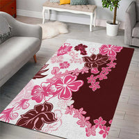 Pink Hibiscus Plumeria Floral Area Rug LT01 - Polynesian Pride