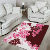 Pink Hibiscus Plumeria Floral Area Rug LT01 - Polynesian Pride
