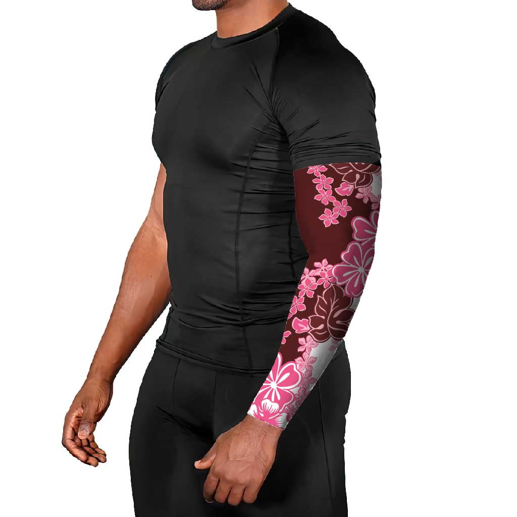 Pink Hibiscus Plumeria Floral Arm Sleeves - Polynesian Pride