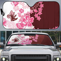 Pink Hibiscus Plumeria Floral Auto Sun Shade - Polynesian Pride