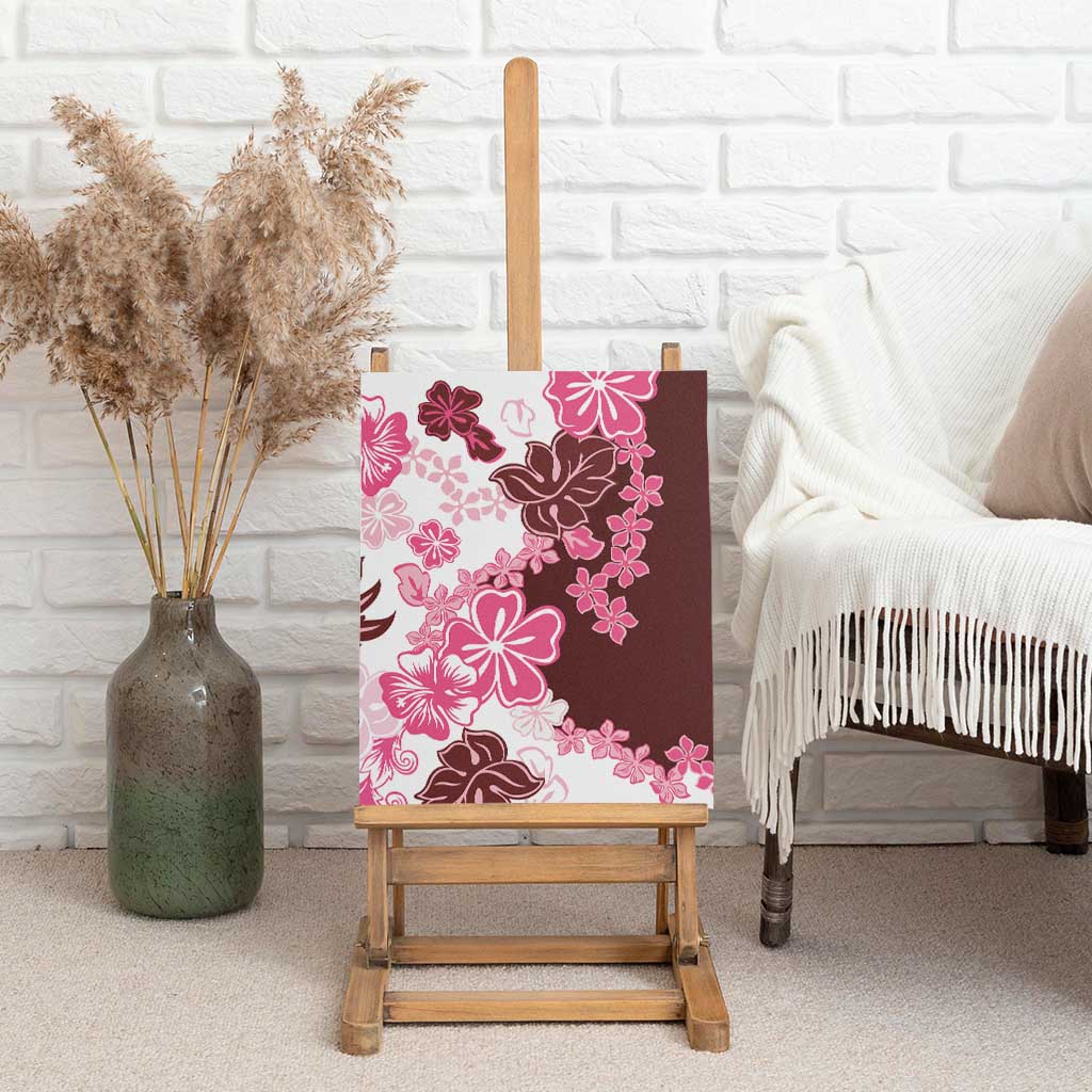 Pink Hibiscus Plumeria Floral Canvas Wall Art - Polynesian Pride