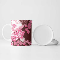 Pink Hibiscus Plumeria Floral Ceramic Mug - Polynesian Pride