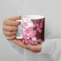 Pink Hibiscus Plumeria Floral Ceramic Mug - Polynesian Pride