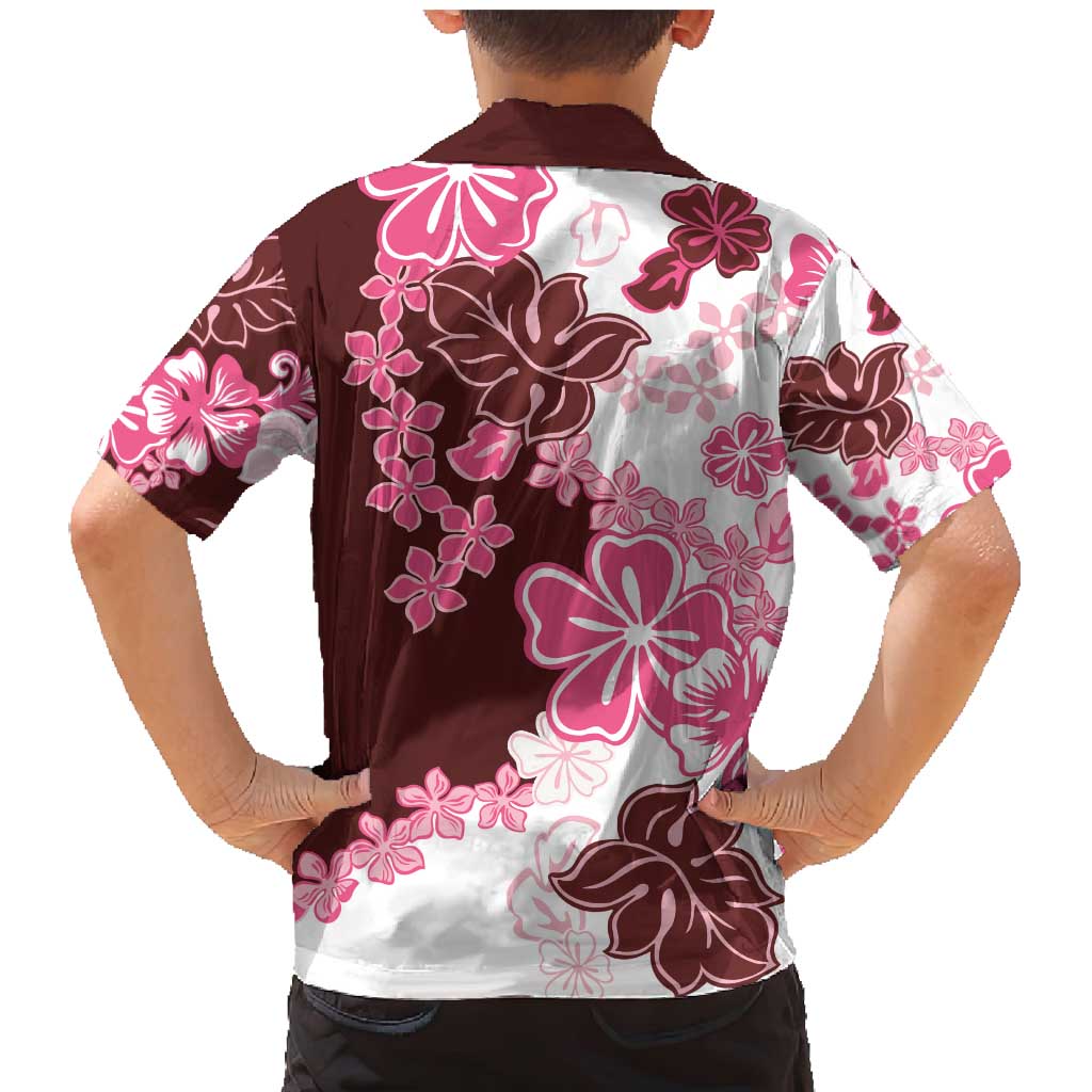 Pink Hibiscus Plumeria Floral Family Matching Mermaid Dress and Hawaiian Shirt LT01 - Polynesian Pride