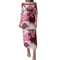 Pink Hibiscus Plumeria Floral Family Matching Puletasi and Hawaiian Shirt - Polynesian Pride