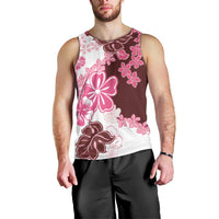 Pink Hibiscus Plumeria Floral Men Tank Top - Polynesian Pride