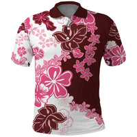 Pink Hibiscus Plumeria Floral Polo Shirt - Polynesian Pride