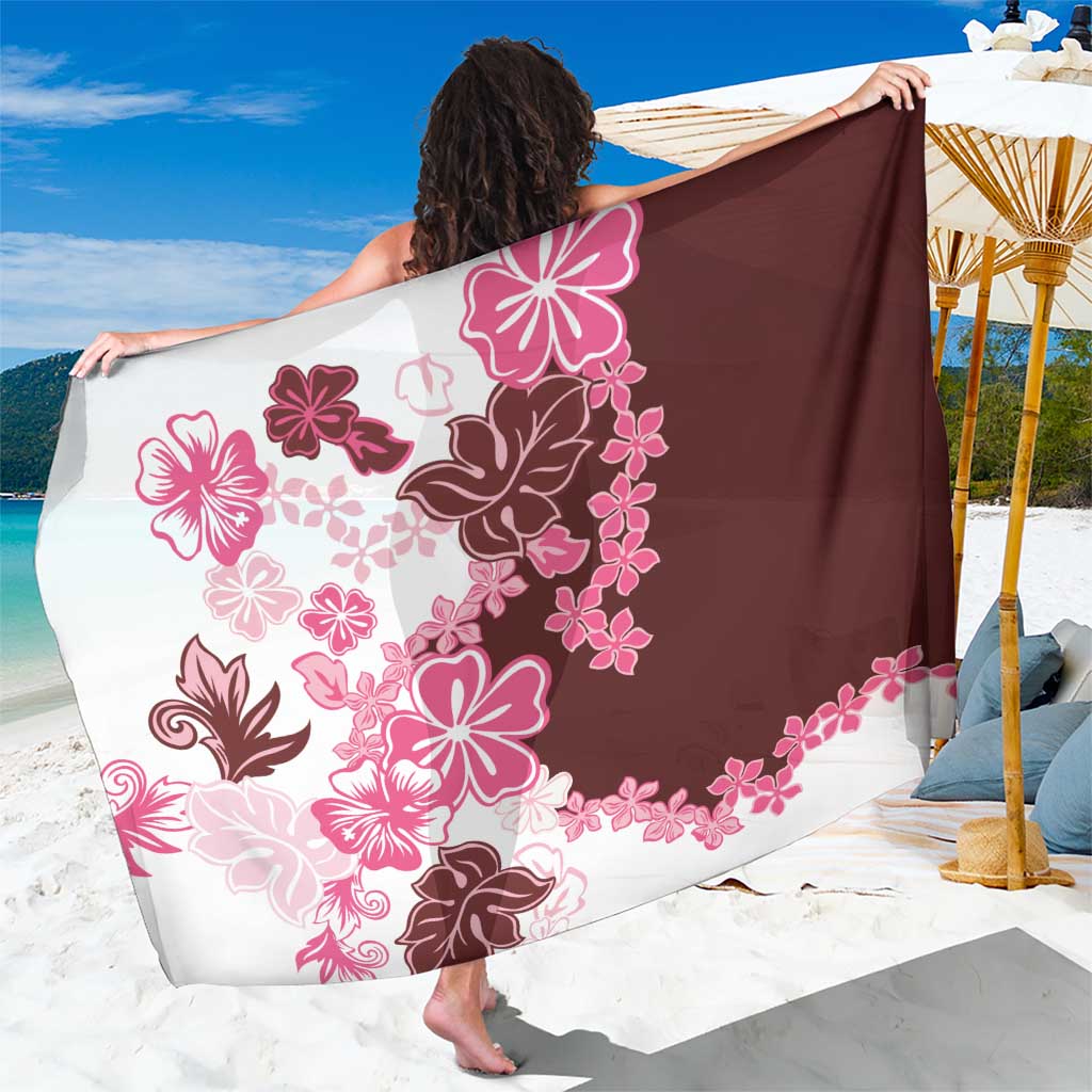 Pink Hibiscus Plumeria Floral Sarong LT01 One Size 44 x 66 inches Pink - Polynesian Pride