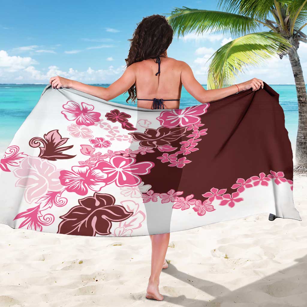 Pink Hibiscus Plumeria Floral Sarong LT01 - Polynesian Pride