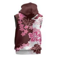 Pink Hibiscus Plumeria Floral Sleeveless Hoodie LT01 - Polynesian Pride