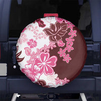 Pink Hibiscus Plumeria Floral Spare Tire Cover - Polynesian Pride